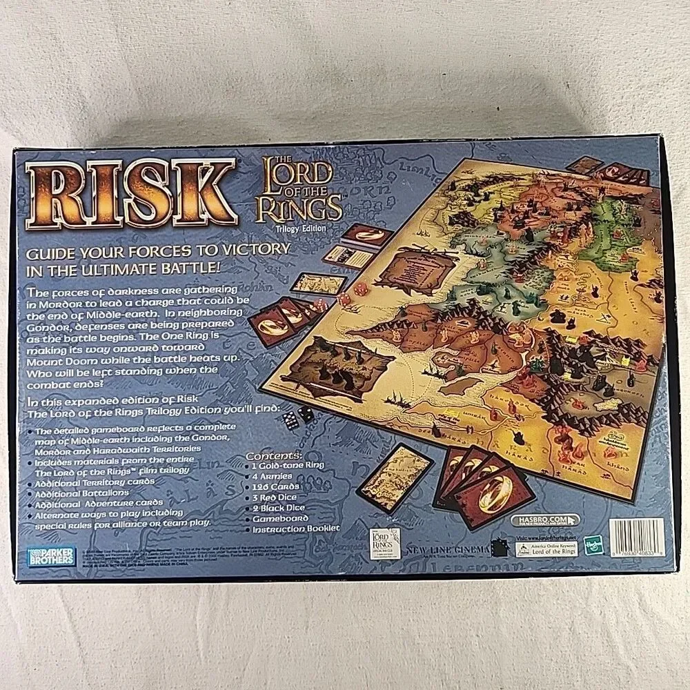 Game 2003 Hasbro RISK Lord of the Rings Trilogy Edition Board New Factory Sealed
